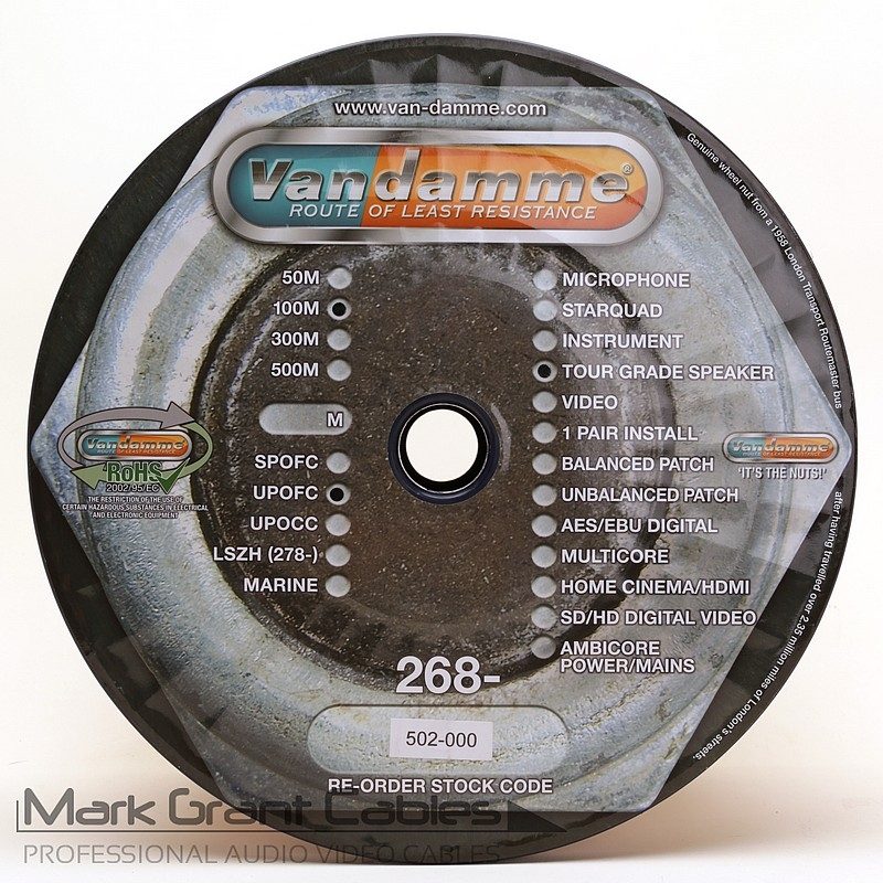 Van Damme 2 x 2.5mm Hi-Fi Speaker cable 268-502-000 Full 100 Metre reel